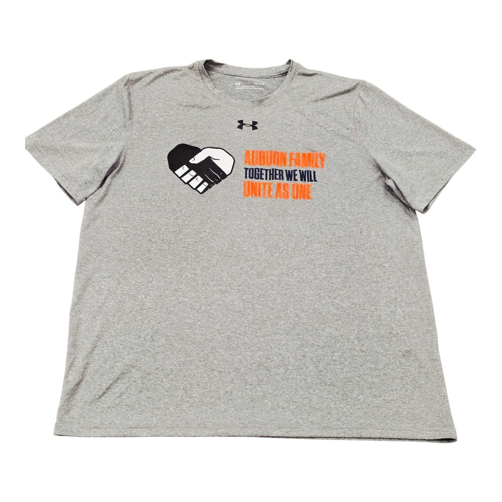 Mens Under Armour Auburn Tigers Unity Shirt Gray Large NCAA Football Tee
